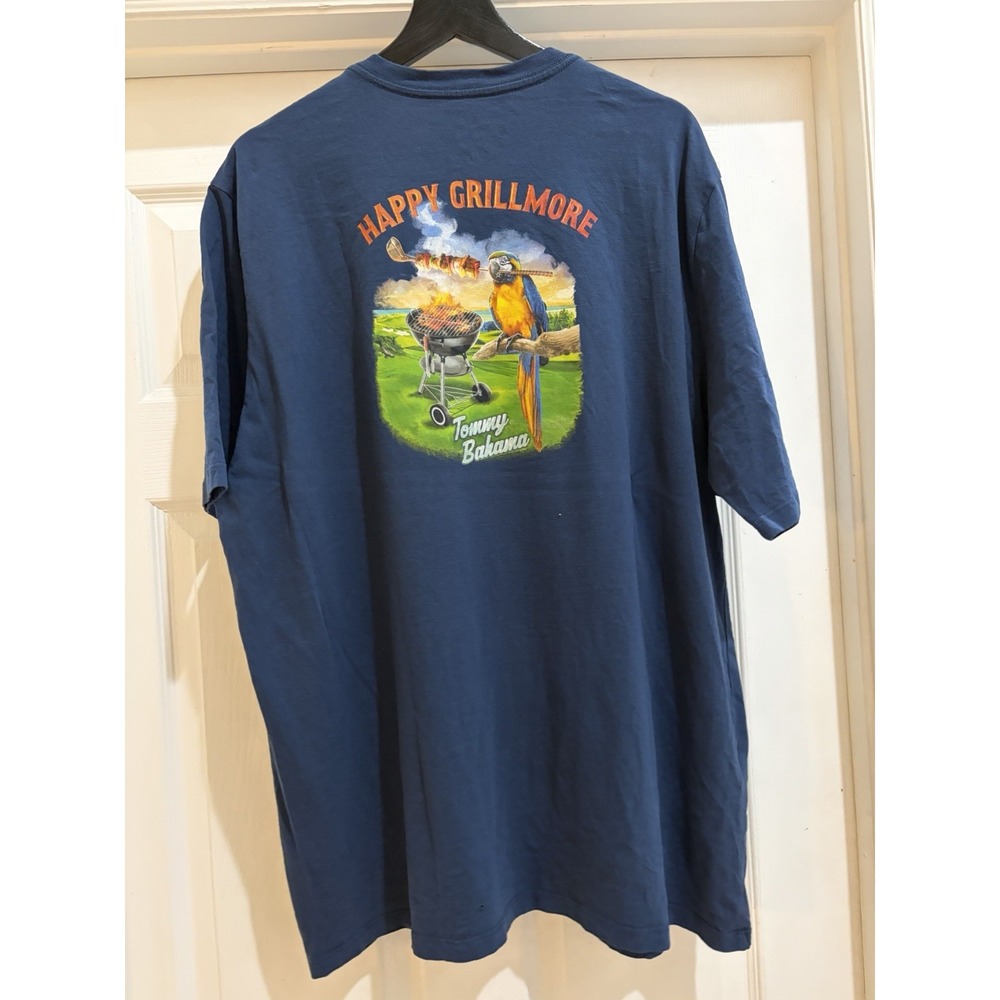 Tommy Bahama Happy Grillmore Graphic Print Crew Neck T-Shirt Blue Men's XXL
